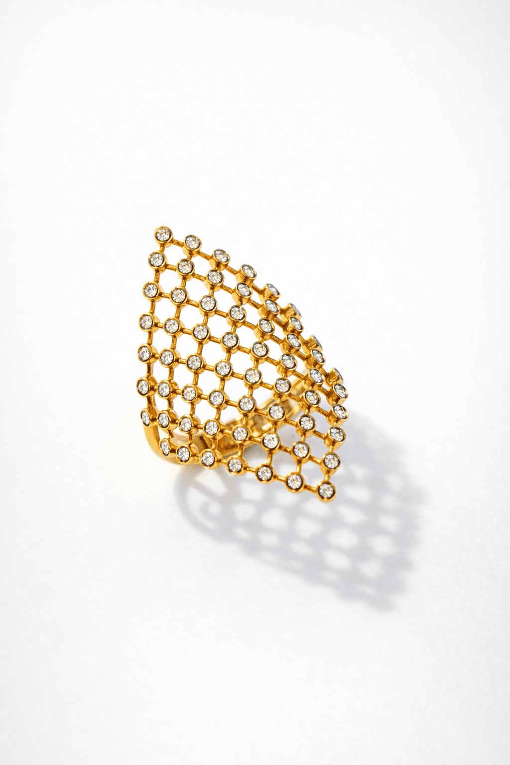 Lattice Diamond Mesh Ring
