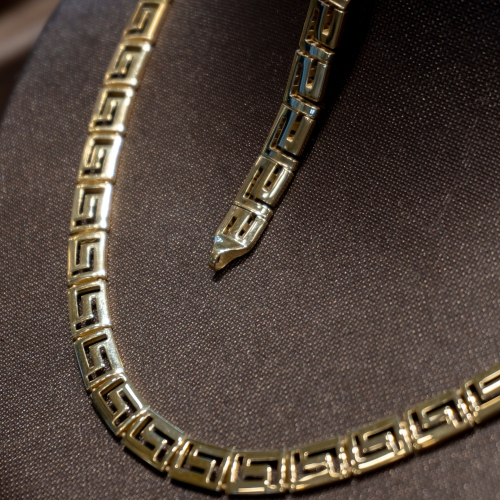 Greek Key Link Necklace